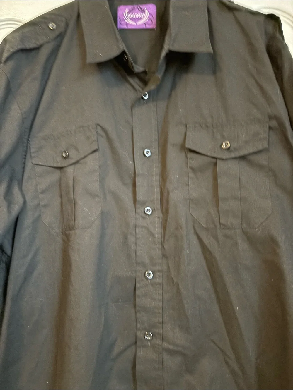Bruno Men's Black Lightweight Military-Inspired Shirt